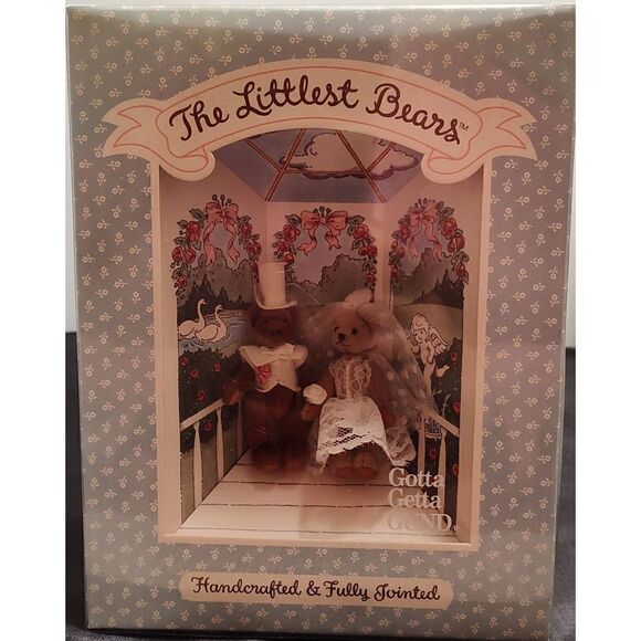 Gund The Littlest Bears Handmade #7009 Bride and Groom Set 1994 NIB Cake topper? - Picture 1 of 4